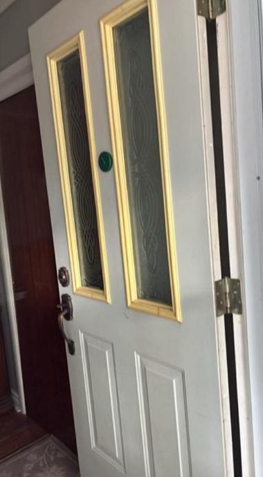 Front door before refinishing