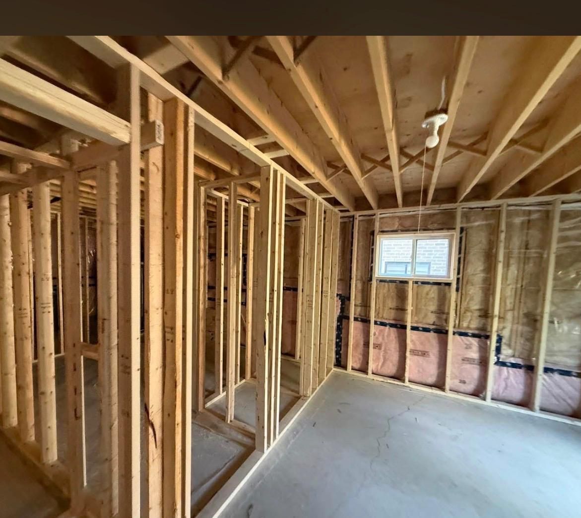 Framed room with batt insulation